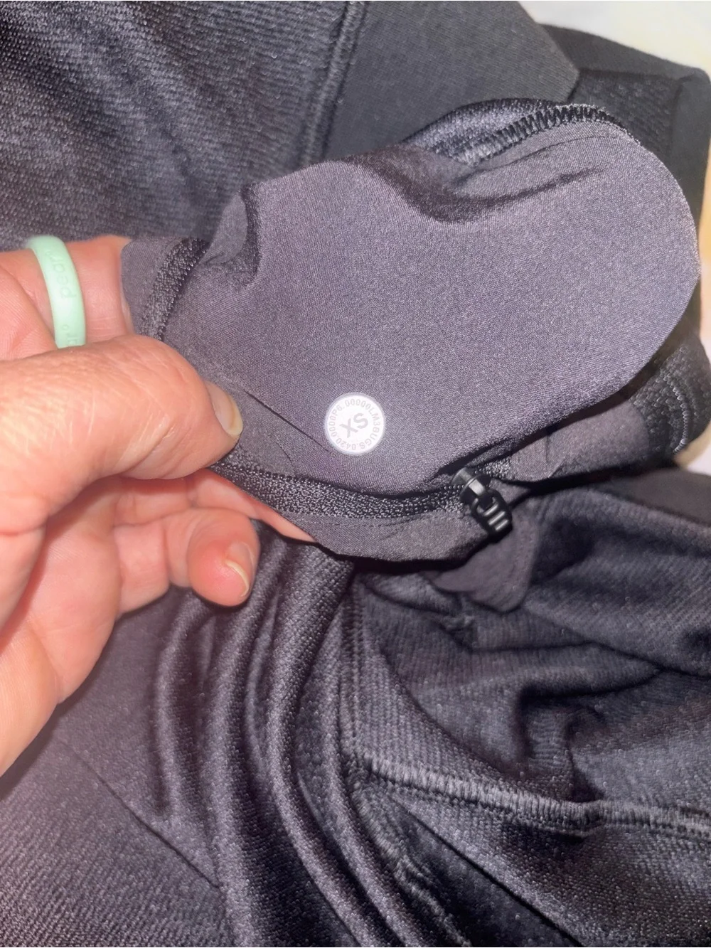 Lululemon Black Commuter Crew Neck Sweatshirt Hidden Zip Pocket Size SX